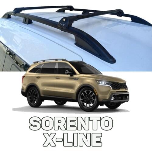 For Kia Sorento X-Line Raised Rail Roof Rack Cross Bars 2021