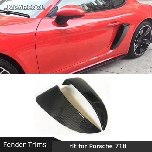 Fit for Porsche 718 Cayman Boxster Base S 2016-2019 Rear Fender Air Vent Trim Covers Carbon Fiber Exterior Cap Sticker