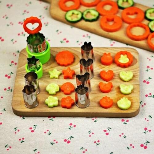 Fruit Stainless Steel Flower Shape Tool Vegetable Cutter Mold Slicer Cake Cookies Tools 8Pcs/set Cutter Cutting Tools 4 Style
