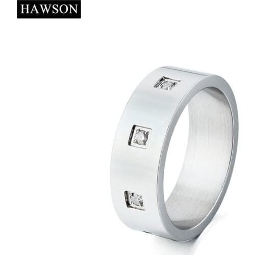 Hawson New Arrival Necktie Ring For Mens Shirt High Quality Silver Color Tie Ring with Crystal