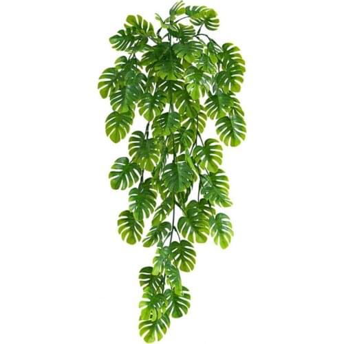 76cm Silk Wall Artificial Plant Monstera Turtle Leaf Flower Vine Garland Wedding Home Furniture Decoration Green Fake Foliage