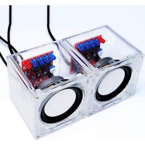 1SET Small speaker production kit transparent shell DIY audio parts skill welding training accessories