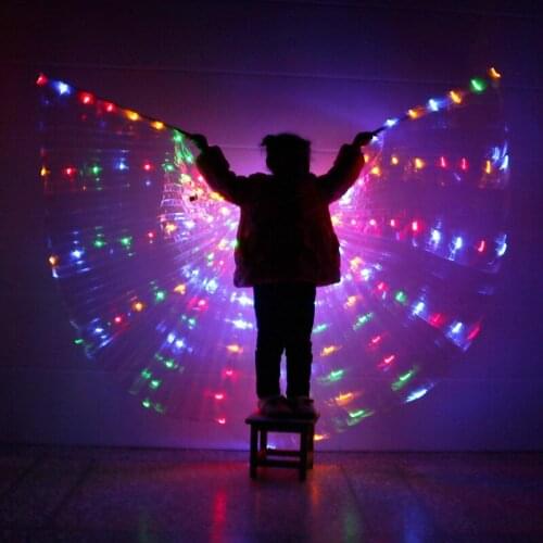 Belly Dance Wings Children LED Light Isis Wings Belly Dancing 360 Degree Egyptian Stage Performance With Sticks