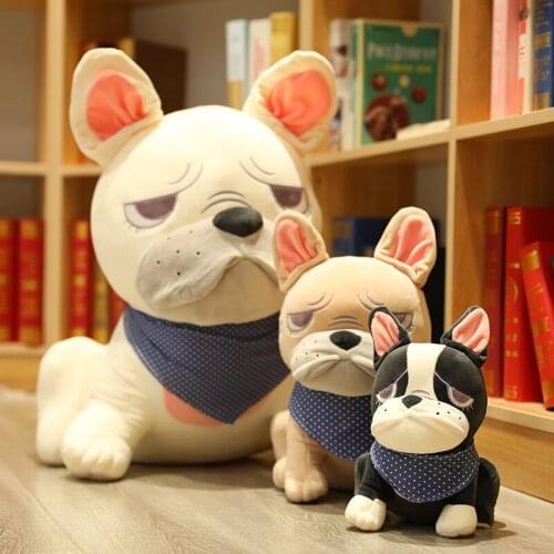 Bulldog Doll Toys Cute Dog Plush Doll Baby Toys Simulation Stuffed Animal Dog Doll for Girl Children Birthday Gift Room Decor