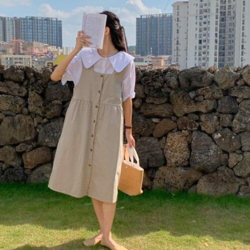 Maxi Dresses for Women Sling Dress Womens Summer New Korean Style Loose and Thin Casual Mid-length Skirt