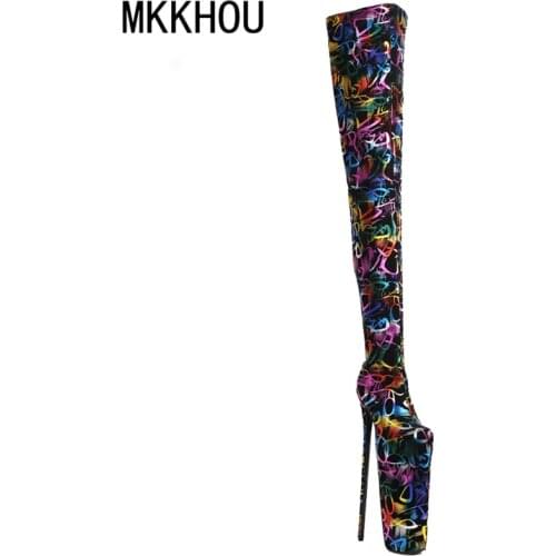 MKKHOU Fashion Over-the-knee Boots Women New 30cm Super High Heel Sexy Womens Boots Catwalk Nightclub Large Size 34-40
