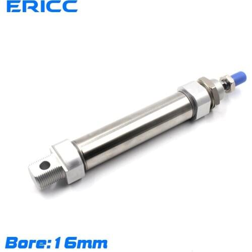 Stainless steel MA type 16 mm Bore 25/50/75/100/125/150/175/200/250/300 mm stroke pneumatic cylinder MA16X25S-CA/U/CM