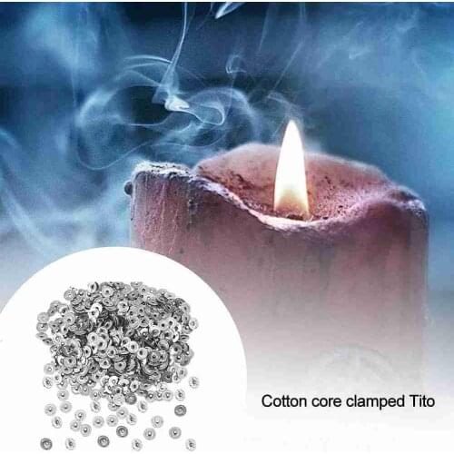 100Pcs Cotton Core Clamped Tito Wax Tray DIY Handmade Candle Material Wick Tabs Base Preserve Making Metal Sustainers Office