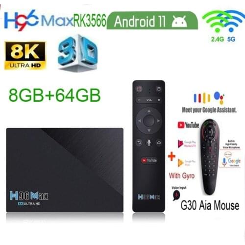 H96 MAX RK3566 Android 11 TV BOX Quad-Core 64 Bits 8GB 64GB/4GB 32GB LAN 1000M 2.4G/5G Dual Wifi BT4.0 4K HD Media player