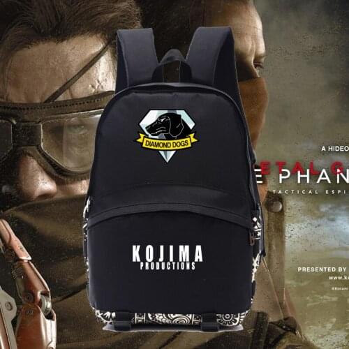 Metal gear concept backpack Diamond Dogs Backpacks Black Nylon School Bag For Game MGS fans