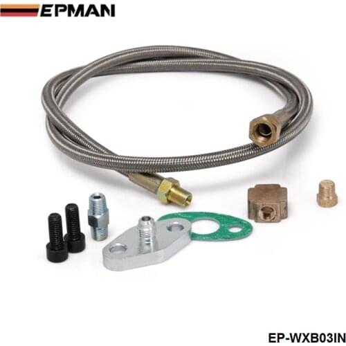 UNIVERSAL STAINLESS TURBO CHARGER/TURBOCHARGER OIL FEED LINE 1/8 NPT FITTING EP-WXB03IN