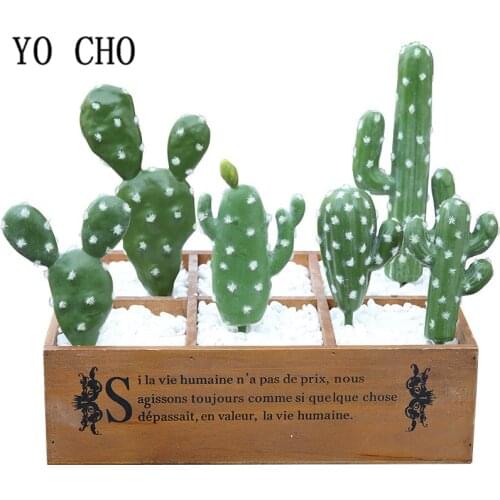 YO CHO High-quality cactus plant artificial succulents green plant desktop creative DIY fake plant table decoration