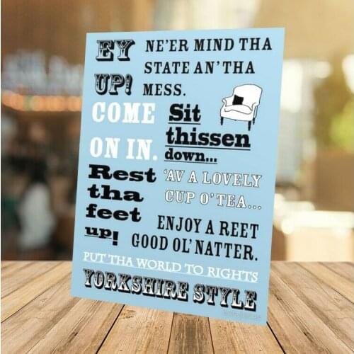 Funny Yorkshire slang sign METAl retro Bar Man cave Pub home bar pub beer garden