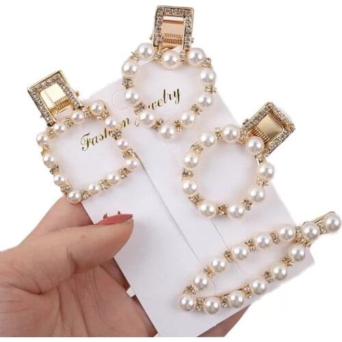 Pearl hairpin diamond edge clip simple banger clip small fresh duck beak clip