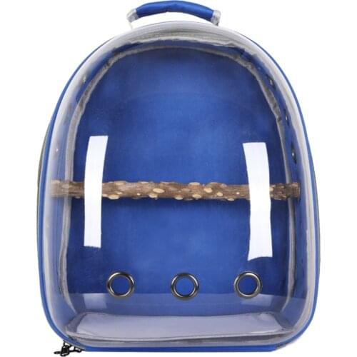 Pet Parrots Outing Backpack Transparent Bird Cage Large Portable Cabin Transport Box Gray Backpack