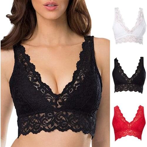 1Pcs Womens Sexy Lace Hollow Out Bra Seamless Bra Gathering Comfortable Solid Color Sexy Underwear Without Steel Ring For Women
