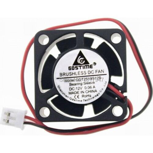 20 pieces lot Gdstime 2510s 25x25x10mm 25mm 12volt 2pin Radiator Connector Cooler DC fan