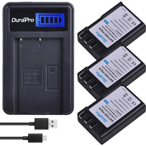 Durapro 3pc 1800mAh EN-EL9 EN EL9 ENEL9 Rechargeable Camera Battery + LCD USB Charger For Nikon D40 D40X D60 D3000 D5000 Camera