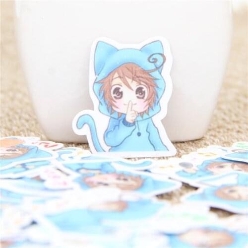 40pieces / cute foreign girl character facial expression 2018 sticker refrigerator luggage trolley refrigerator DIY home decorat