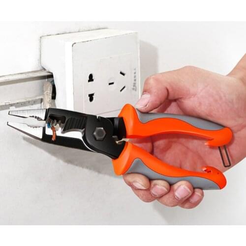 6 IN 1 Multifunctional Electrician Pliers Long Nose Pliers Wire Stripper Cable Cutter Terminal Crimping Hand Tools