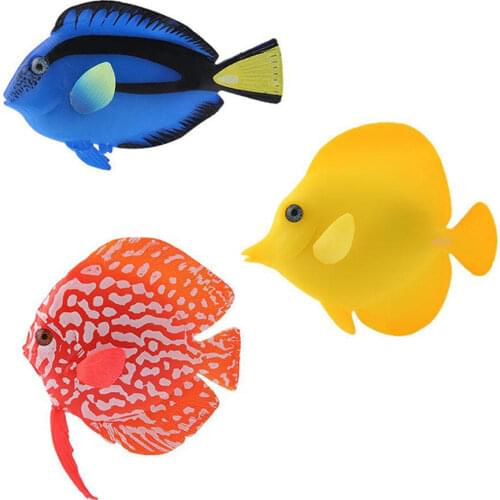 Silicone Aquarium Artificial Luminous Fish Aquatic Landscape Fish Glow In Dark Underwater Fish Tank Decor Aquarium Accessories