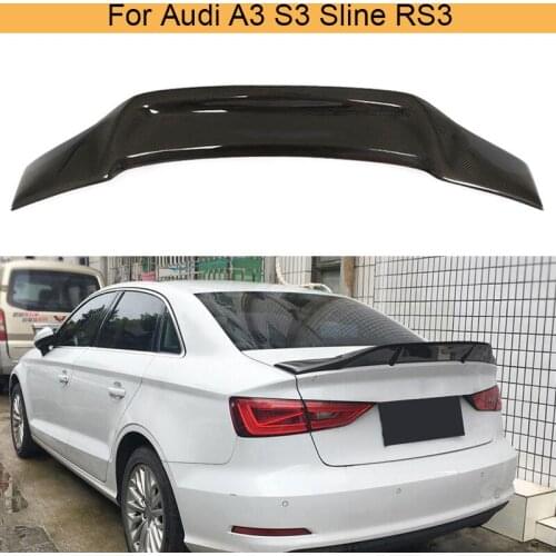 Carbon Fiber Car Rear Spoiler for Audi A3 S3 Sline RS3 2014 - 2019 Carbon Fiber Car Rear Trunk Lip Spoiler Wing