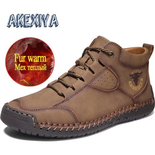 2020 Mens Ankle Boots Plush Warm Mens Winter Boots British Style Mens Snow Boots Waterproof Mens Shoes Zapatos De Hombre