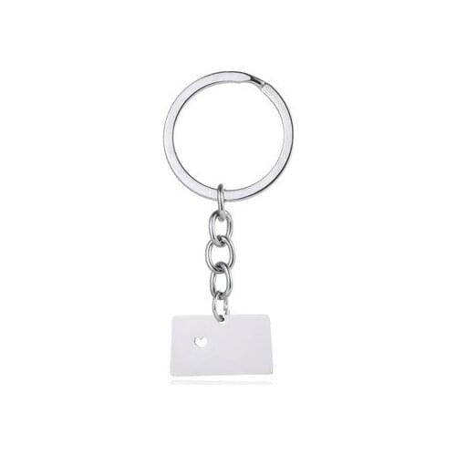 Elfin New Stainless Steel Wyoming Map Keychain Silver Color Car Bag Wyoming Keyring Map Jewellery Gift