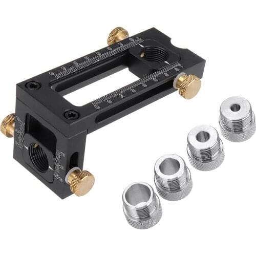 Woodworking 2In1 6/8/10/12mm 2-In-1 Baby Bed Screws Hardware Drill Guide Hole Punch Locator Flat Screw Drill Jig for Furniture