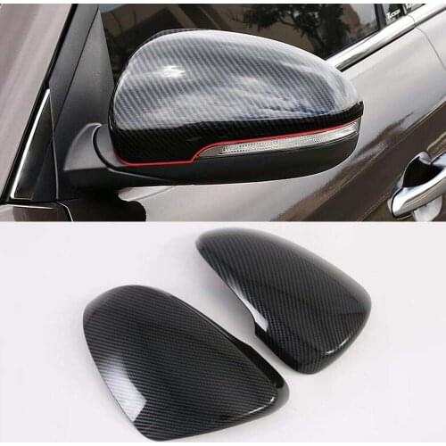For Hyundai Tucson 2015-2019 Car Rear View Mirror Cover Trim Styling Exterior ABS Carbon Fiber Style Moldings