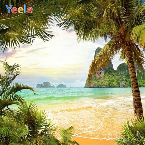 Yeele Seaside Backdrop Tree Summer Mountain Baby Shower Kids Birthday Party Photography Background For Photo Studio Photocall
