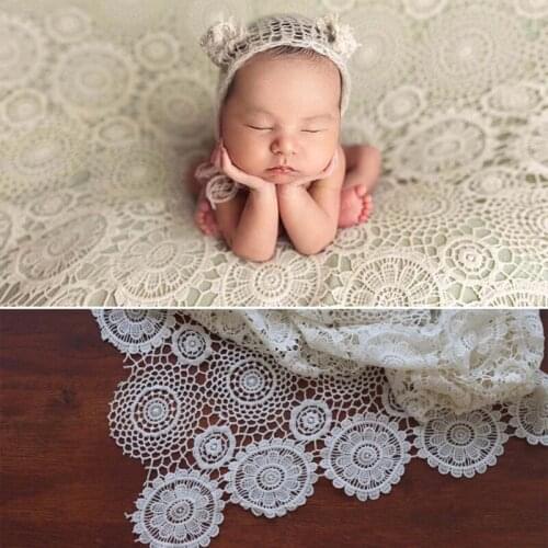 Newborn Baby Toddler Photography Prop Hollow Lace Blanket Basket Filler Backdrop