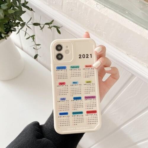 Retro Wall Calendar Art Kawaii Japanese Phone Case forApple iPhone 12 11 Pro Max Xr Xs Max 7 8 Plus 7Plus Case Cute Soft Cover