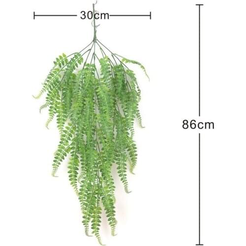 86CM length Plastic Persian Grass Hanging Vine Leaves Artificial green Plants Leaves Garland Home Garden Wedding Decorations