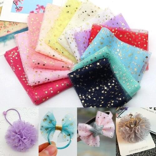 Hot sale 6 CM Hot stamping pentagram gauze fabrics ribbon DIY Handmade bowknot Hair Accessories Decoration supplies 1 meter/lot