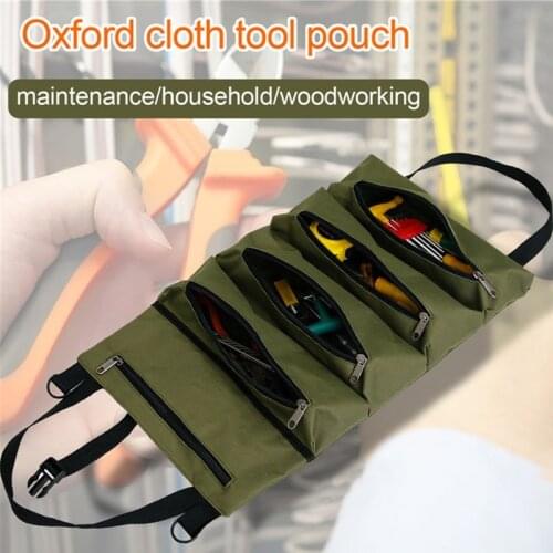 Hot Sale Roll Up Tool Bag Roll Tool Roll Multi-Purpose Tool Roll Up Bag Wrench Roll Pouch Hanging Tool Zipper Carrier Tote