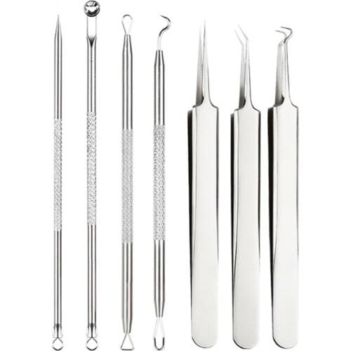 2PCS Dual Heads Acne Needle Blackhead Blemish Squeeze Pimple Extractor Remover Spot Cleaner Beauty Skin Care Tool Kit