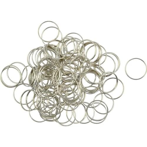 200PCS Steel Plated Key Rings Chains Split Ring Hoop Metal Jewelry Loop 18mm