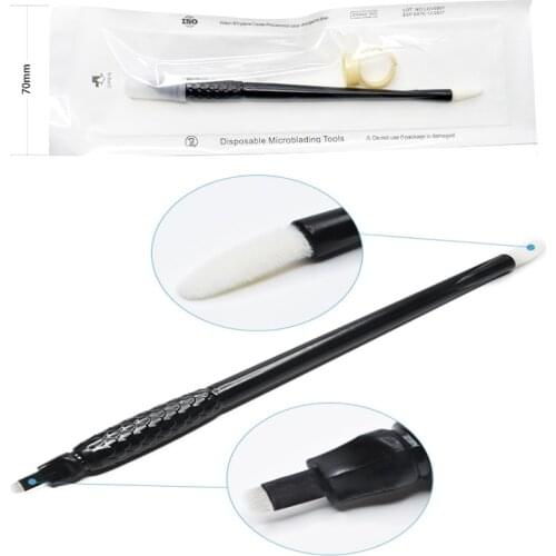 Kit 10 Lamina Tebori Microblading 18 U Shape Disposable Pen 18U needle Blade Manual Microblade Pen