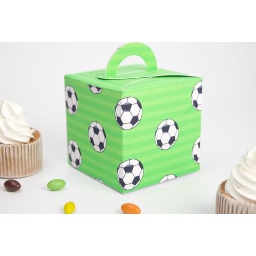 Soccer Theme Favor Box Cupcake Box Candy Box 10PCS/lot Soccer Party Decorations Kids Event & Party Supplies