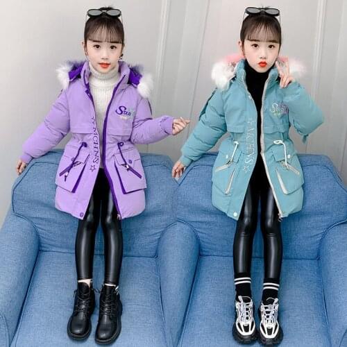 Jacket For Girls Winter Children Fur Coat Korean Version Thick Warmth Plus Overcoat Cotton Clothes Kids 3-12 Y Teenager Costume