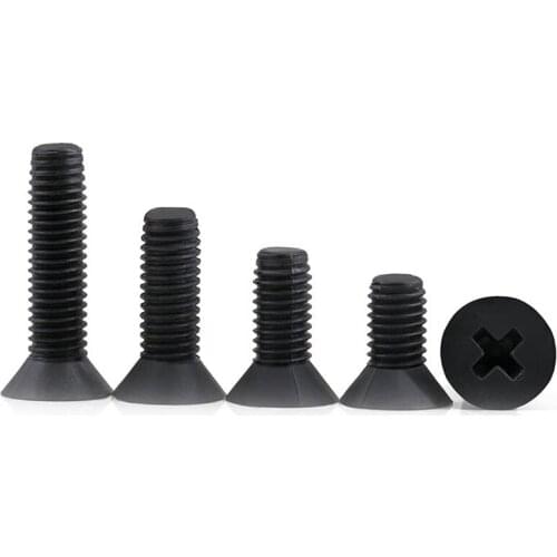 M5 M6 Black Plastic Nylon Flat Countersunk Head Phillips Cross Head Screw Bolt