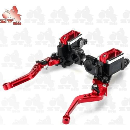7/8" Motorcycle Master Cylinder Hydraulic Brake Pump Clutch Handlebar Lever Reservoir Set