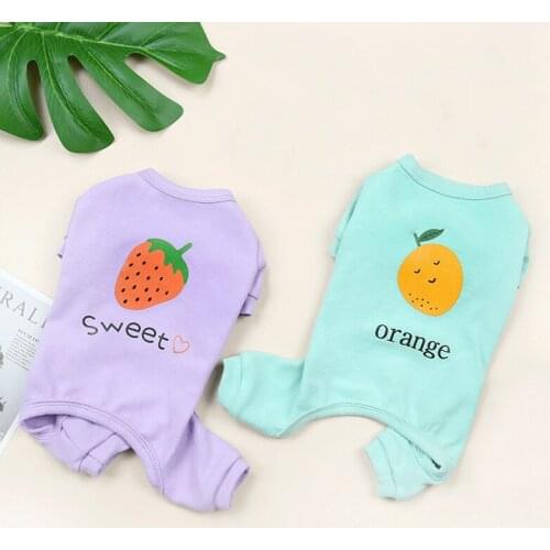 Pure Cotton Dogs Pajamas For Pet Dogs Clothes Jumpsuits for Dog Costume Coat For Dogs Fruit Printed Clothing Shirt ropa perro