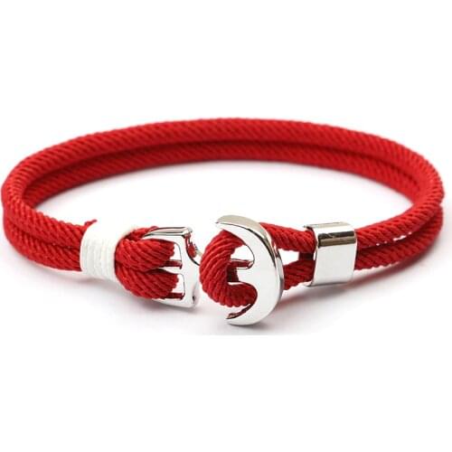 Noter 2021 Trendy Milan Rope Bracelet Men Women Minimalist Stainless Steel Braslet For Lovers Double Layer Anchor Pirate Braclet