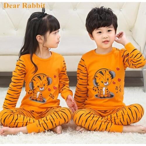 2020 New Winter Cotton Kids Pyjamas Clothing Suit Boy Girl Sleepwear Cartoon Nightwear Pajama Set Baby Inflant Toddler Clothes