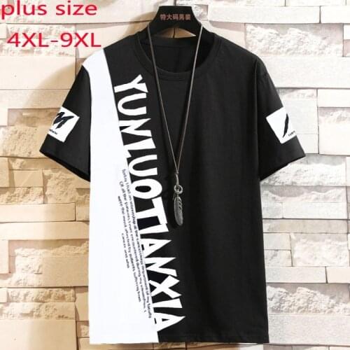 New Arrival Fashion Cotton Oversized Loose Short Sleeve Men Summer Casual O-neck Knitted T Shirt Plus Size 2XL-6XL 7XL 8XL 9XL