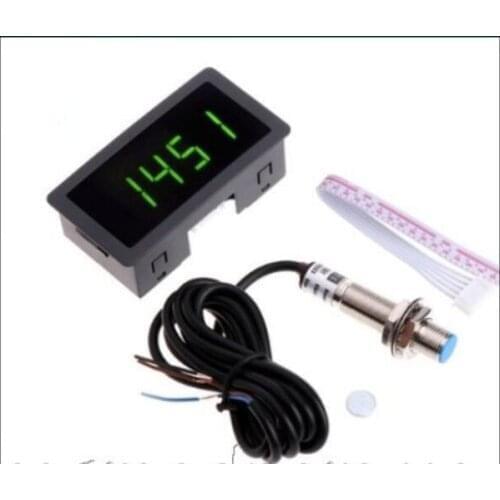 New 4 Digit Tachometer RPM Speed Meter with Red Green Blue LED Hall Switch Proximity Switch Sensor Guage 10-9999 RPM