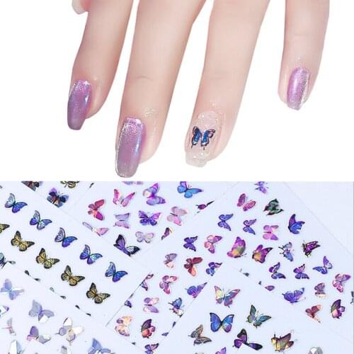 New nail art butterfly stickers DIY beauty nail stickers with glue nail art accessories