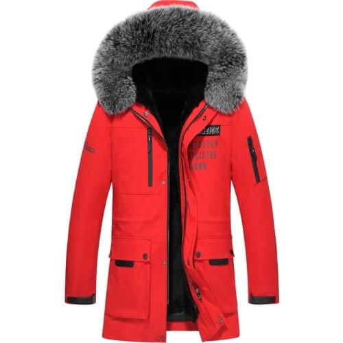 Real Fur Coat Men Natural Fox Fur Collar Rabbit Fur Liner Parka Jacket Men Casual Warm Parkas Plus Size 5XL Jacket XZ18D13 YY662